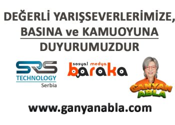 Değerli Yarışseverlerimize, Basına ve Kamuoyuna Duyurumuzdur.